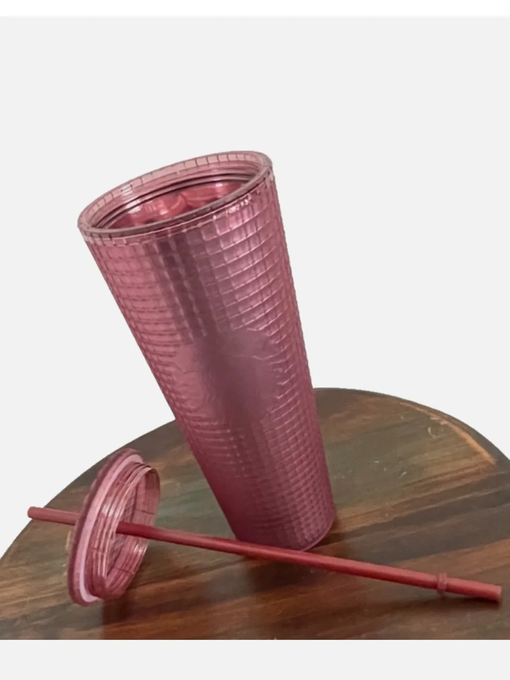 NWT Starbucks Maroon Burgundy Metallic Venti Cold Cup Tumbler 24oz